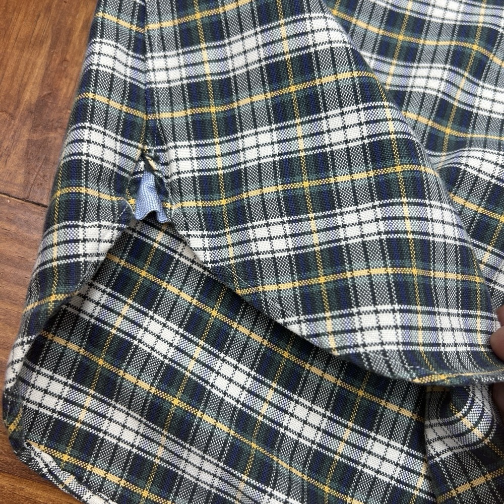 Ralph Lauren Custom Fit Plaid Button Down Shirt Men's XL Blue Green Yellow - Picture 7 of 16